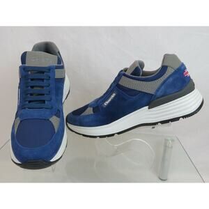 CHURCH'S by PRADA CH873 LIGHT BLUE SUEDE NYLON LOGO SNEAKERS 39.5 ITALY